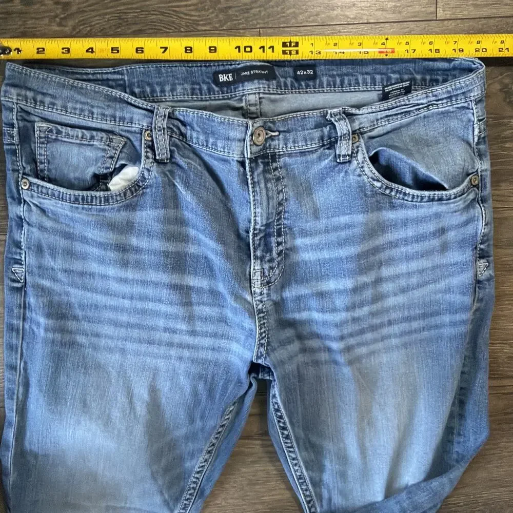 Y2K Buckle BKE Jake 42x32 Jeans Western Cowboy Grunge Straight Distressed Denim